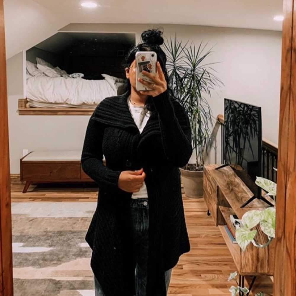 Black knitted cardigan